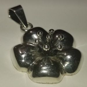 Sterling Flower Motif Pendant